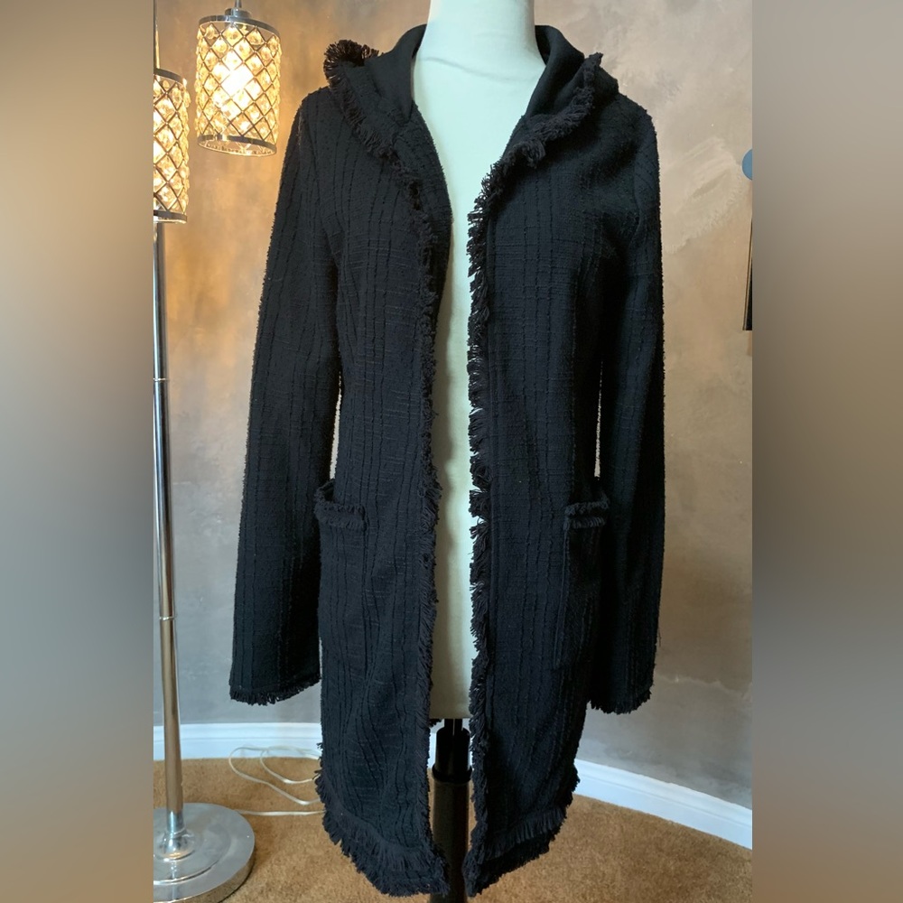 Laundry By Shelli Segal Black Textured Coat